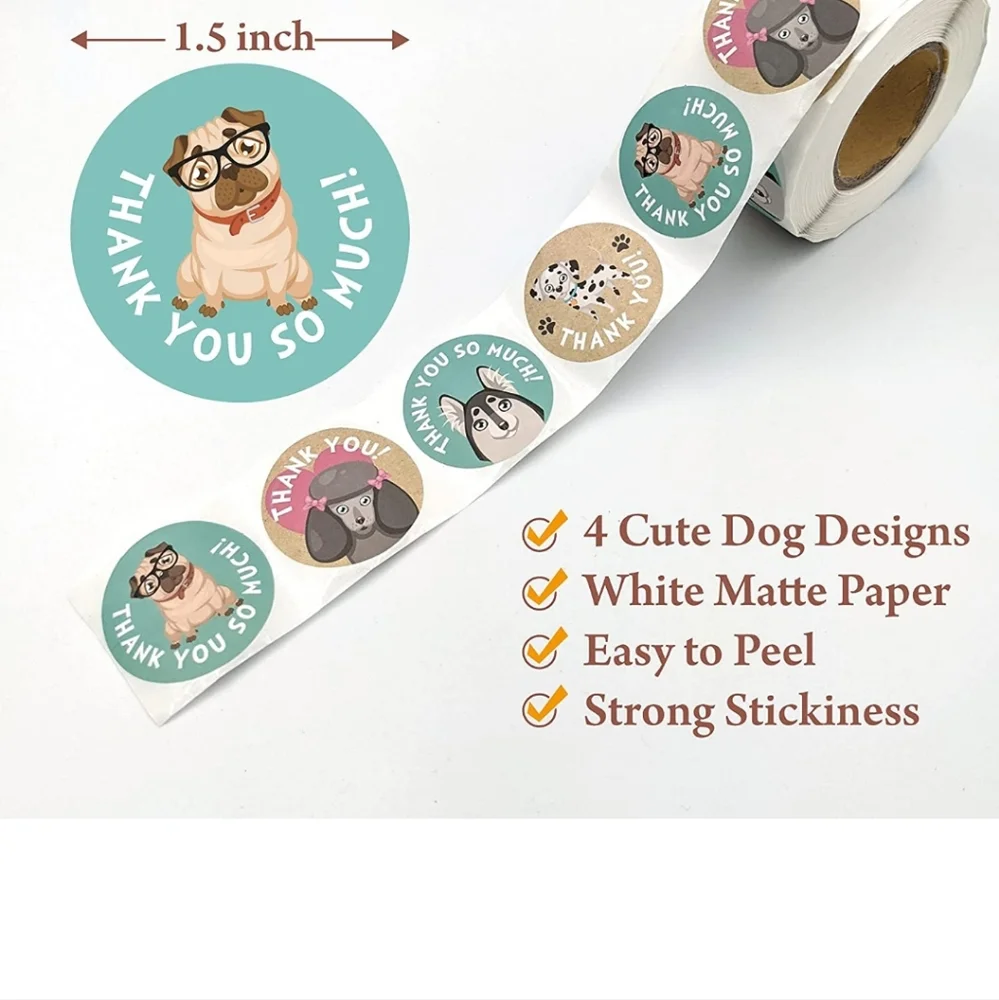 100 count new cute dog stickers